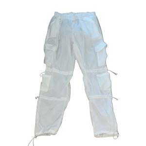 faded rose sheer White Cargo Pants